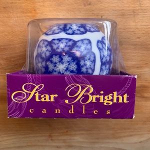 Vtg 90's Magic Glow Candle NIB Psychedelic Hippie Stained Glass Style Blue White